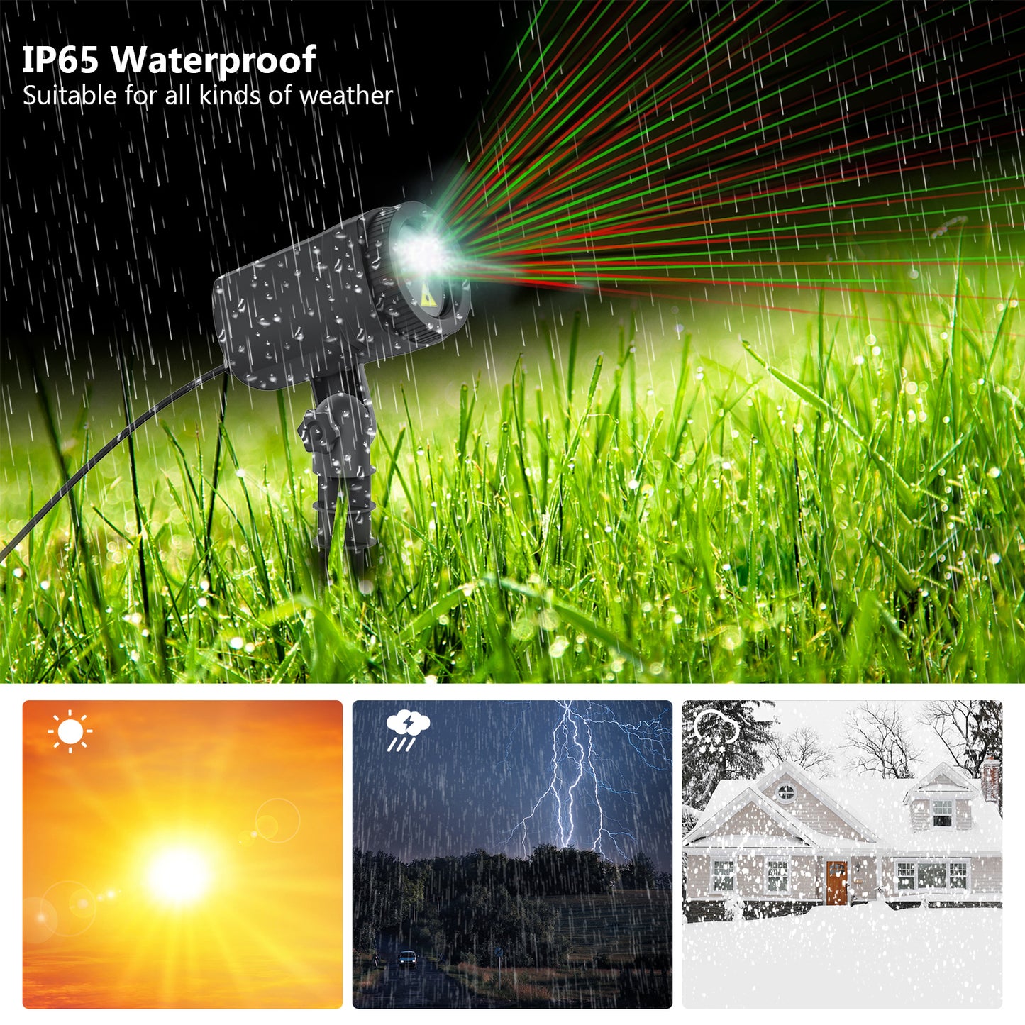 Christmas Projector Lights Outdoor, Firefly Lights Display Christmas Decorations with Remote, Super-Bright RG Light Projector Waterproof Indoor Halloween Wedding Home Party Gife Garden