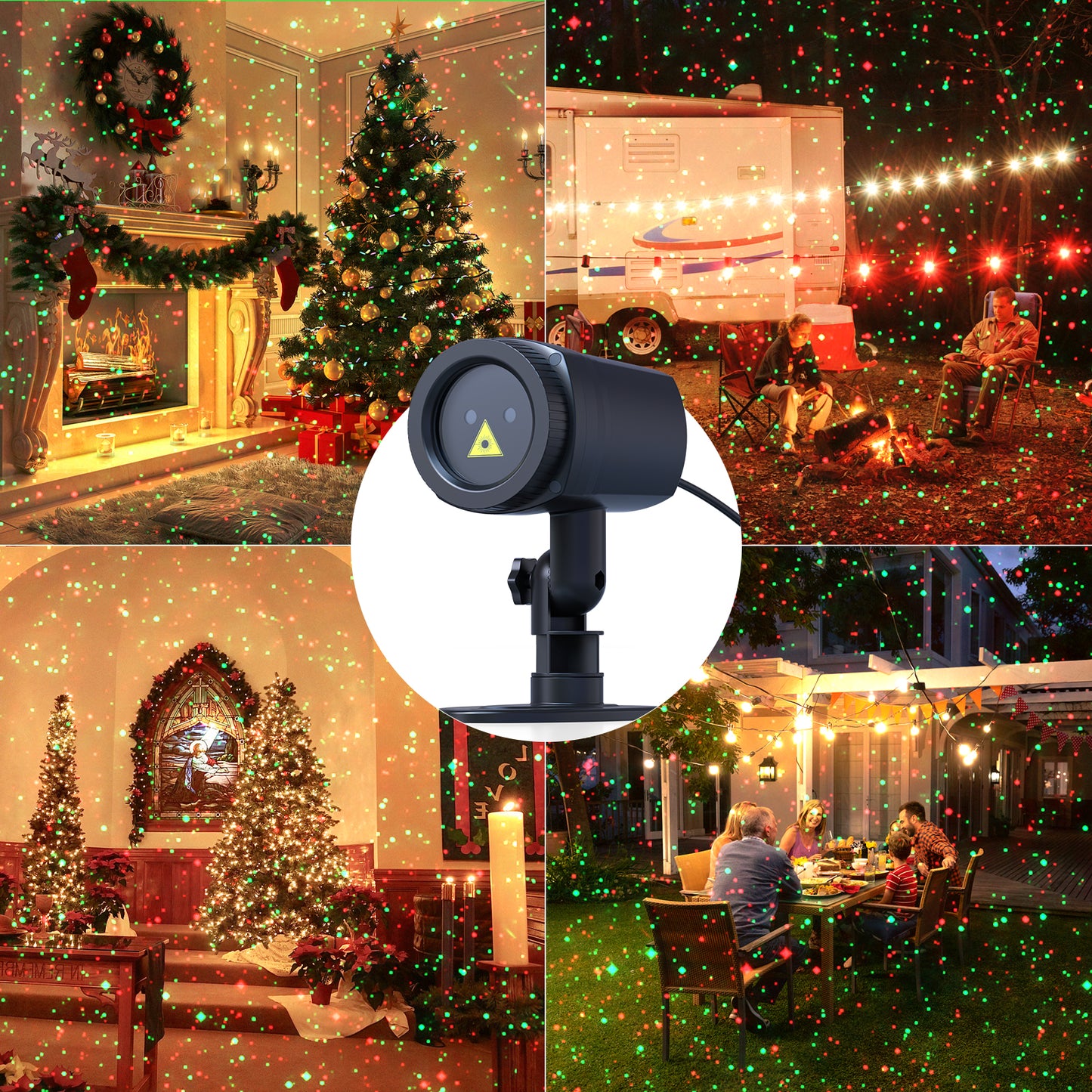 Christmas Projector Lights Outdoor, Firefly Lights Display Christmas Decorations with Remote, Super-Bright RG Light Projector Waterproof Indoor Halloween Wedding Home Party Gife Garden